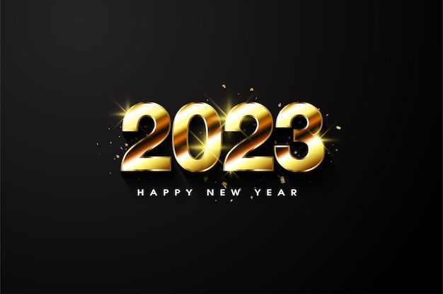 new year 2023 with lots of glittering light effects.