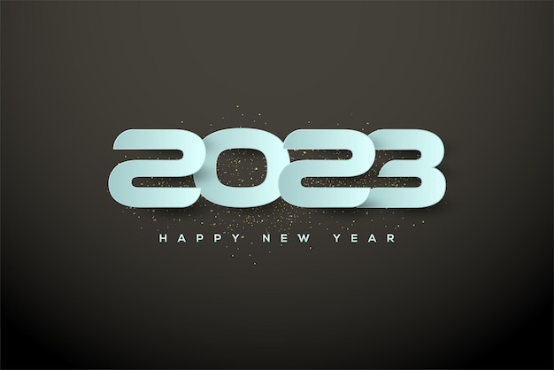 New year 2023 with paper cut gold numbers