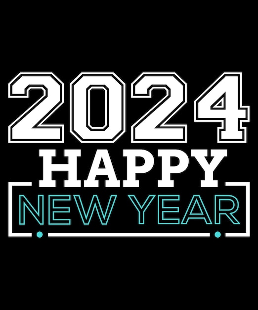 Vector new year 2024 retro vintage style tshirt design