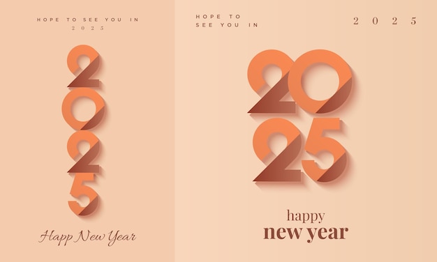 New year 2025 square template with modern numbers premium happy new year 2025 for posters banners and pamphlets