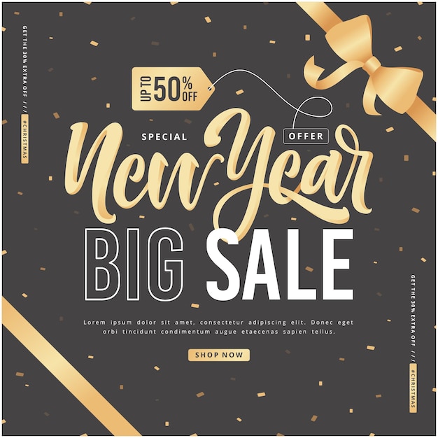 Vector new year big sale special offer background