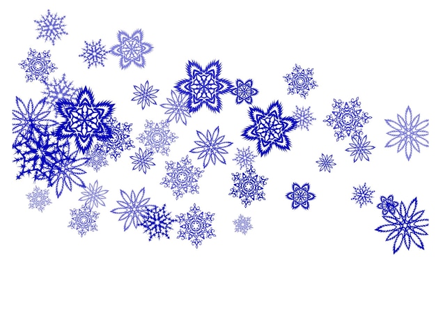 New Year card border pattern template with simple snowflake elements isolated