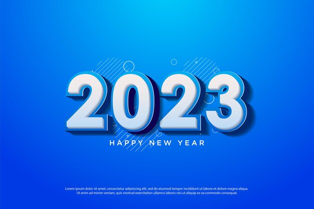 new year celebration 2023 on a beautiful blue color background.