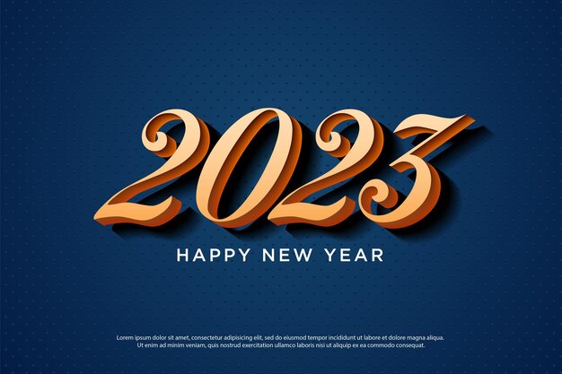 new year celebration 2023 with classic 3d numbers.