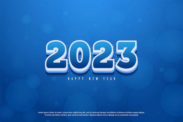 new year celebration 2023 with full color blue concept.