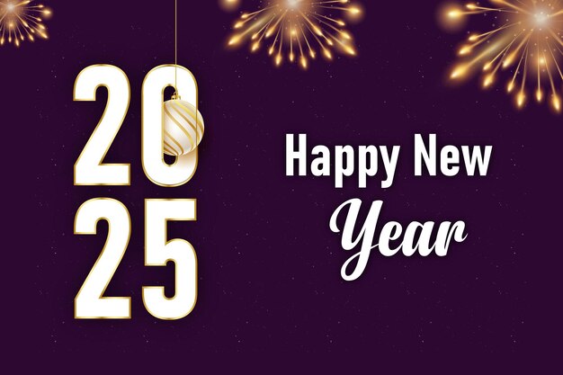 Vector new year celebration banner template with 3d design