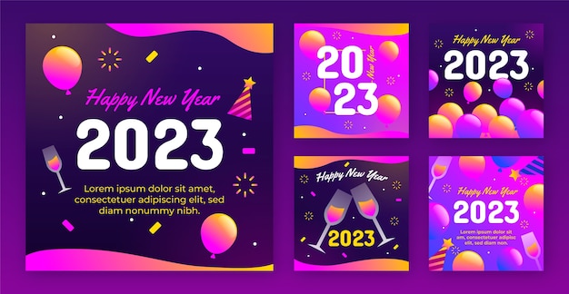 New year celebration instagram posts collection