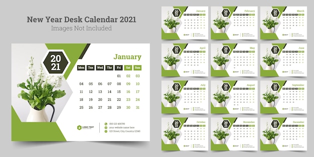 New year desk calendar