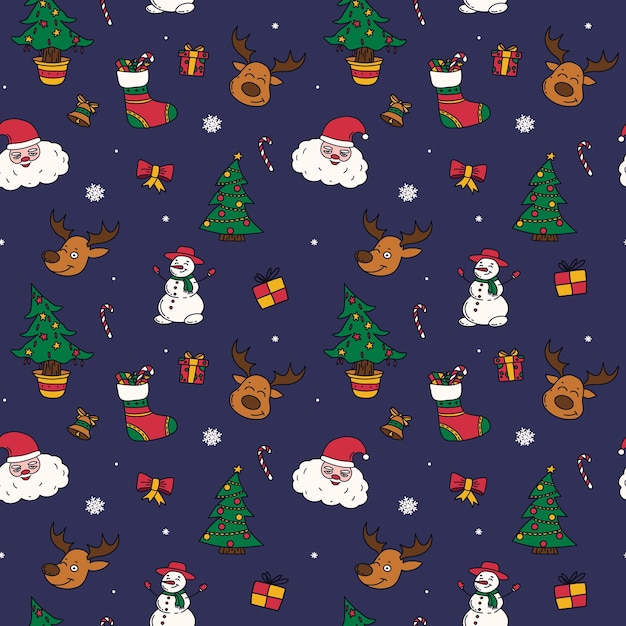 new year drawings icons large set of festive clipart graphics Christmas seamless pattern