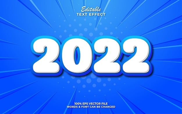 New year Editable 2022 3d text effect