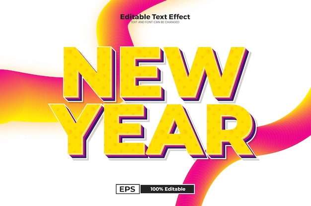 New Year editable text effect in modern trend style