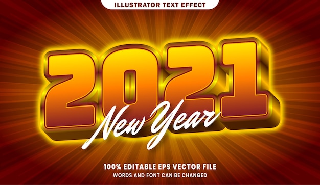 New year  editable text style effect