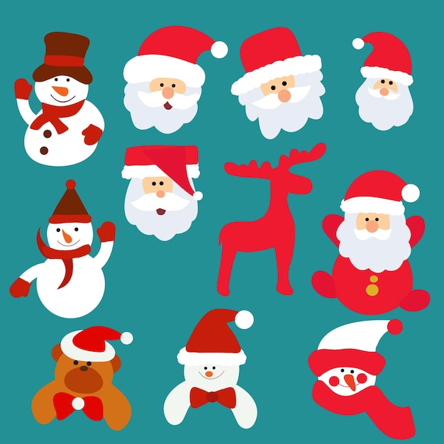 New year the face of Santa Claus set