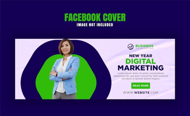 New year Facebook cover banner template