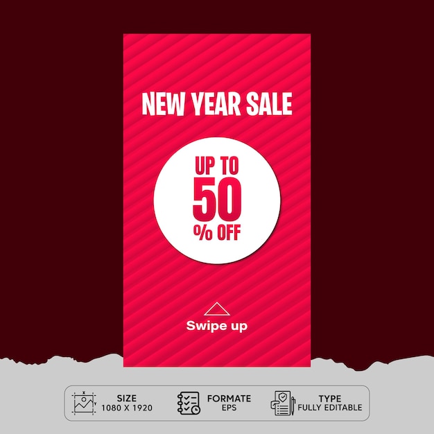 New year Fashion Sale Instagram stories design