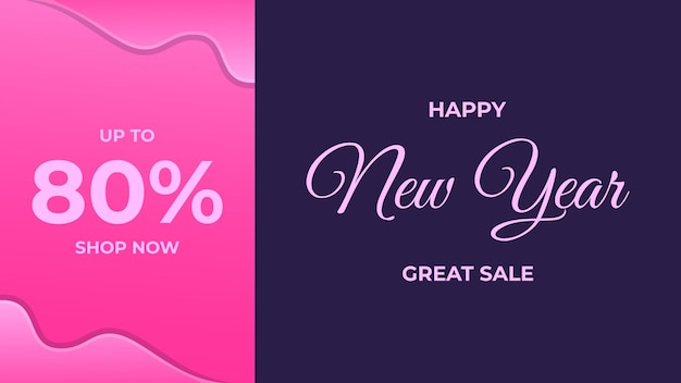 NEW YEAR GREAT SALE BANNER DESIGN. SUITABLE TO USE ON NEW YEAR EVENT.