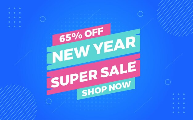 Vector new year offer sale banner vector template new year discount vector graphic element super shop label promo design product opening festival background collection