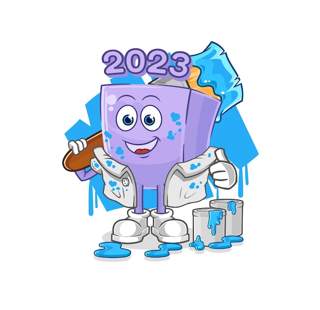 New year painter illustration character vector