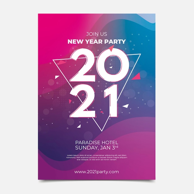 New year party poster template