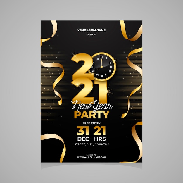 New year party poster template