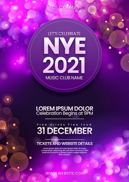 New year party poster template