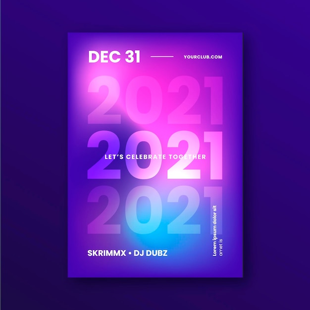 New year party poster template