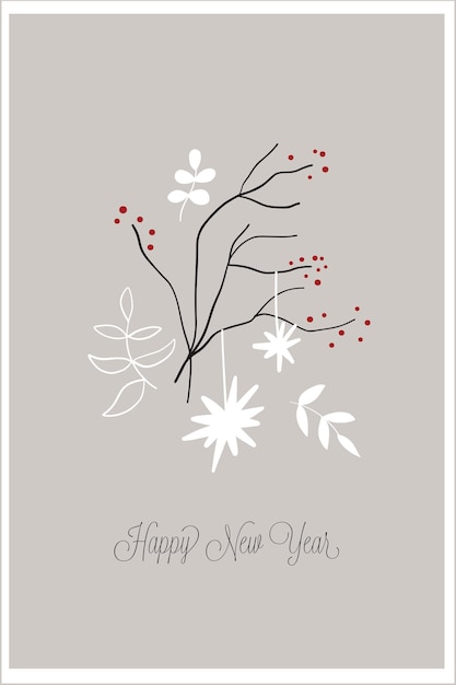 New year postcard card christmas party winter