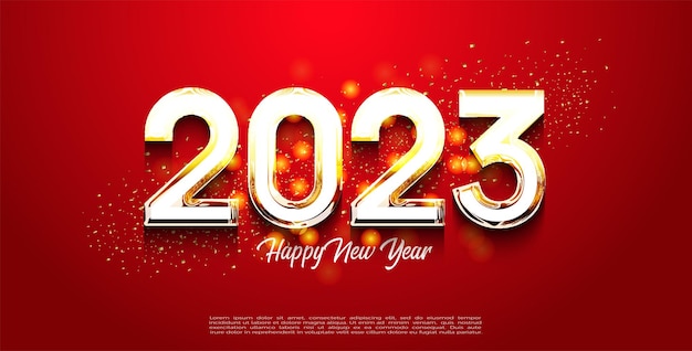 New Year's celebration 2023 with a combination of shiny and luxurious effects.