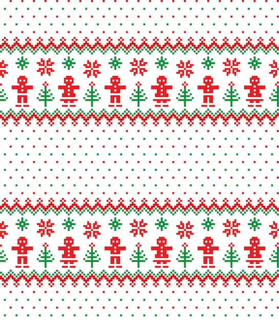 New Year s Christmas pattern pixel vector illustration eps