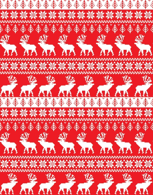 New Year's Christmas pattern pixel vector illustration