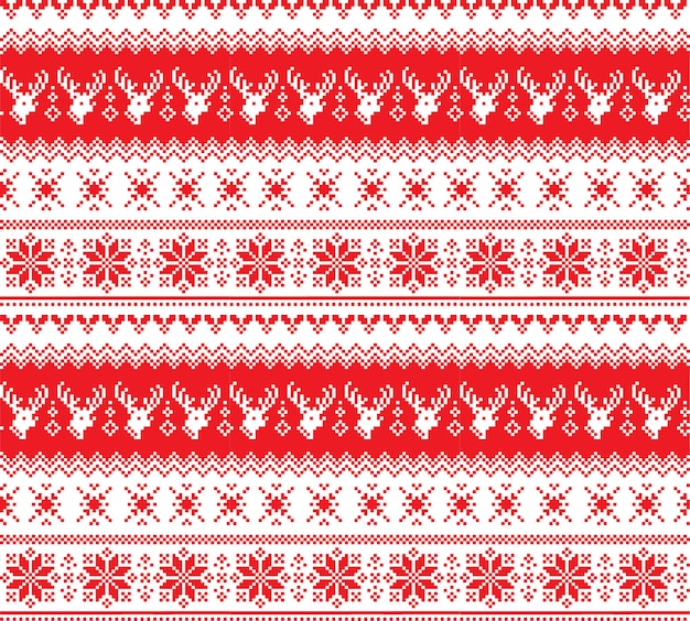 New Year's Christmas pattern pixel vector illustration