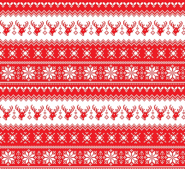 New Year's Christmas pattern pixel vector illustration