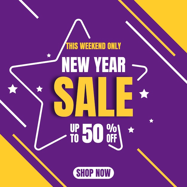 New year sale banner or poster.can be use for social media post