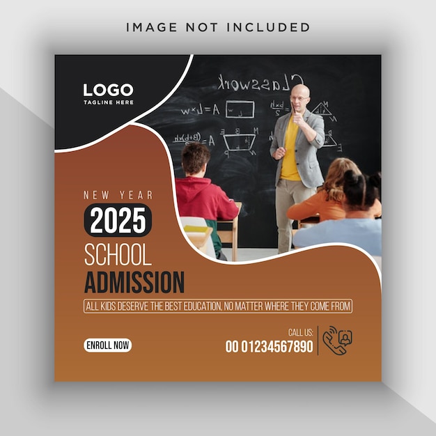 New year school admission banner template