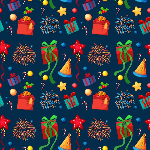 New year seamless pattern