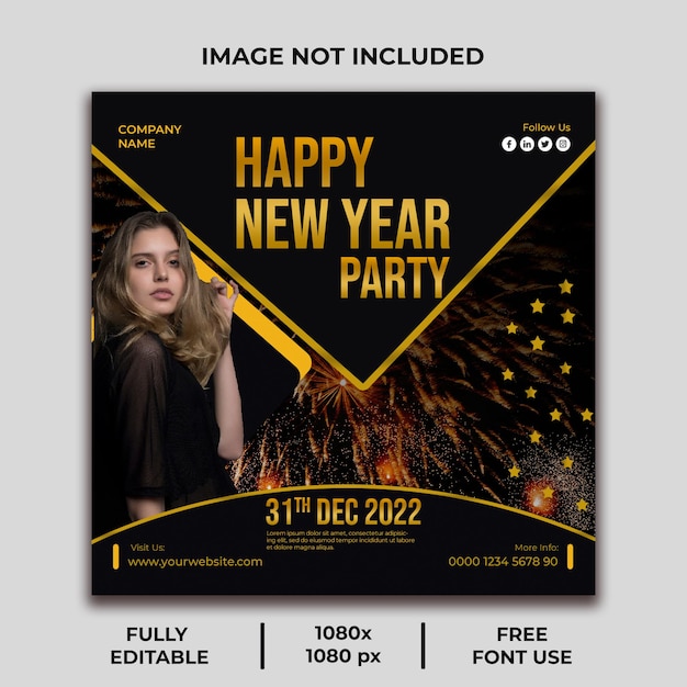 New Year Social Media Instagram Post Design Template