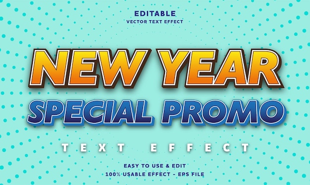 new year special promo editable text effect with modern and simple style