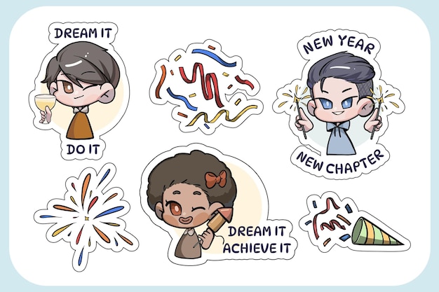 New Year sticker pack