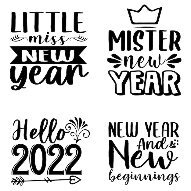 Vector new year svg typography design