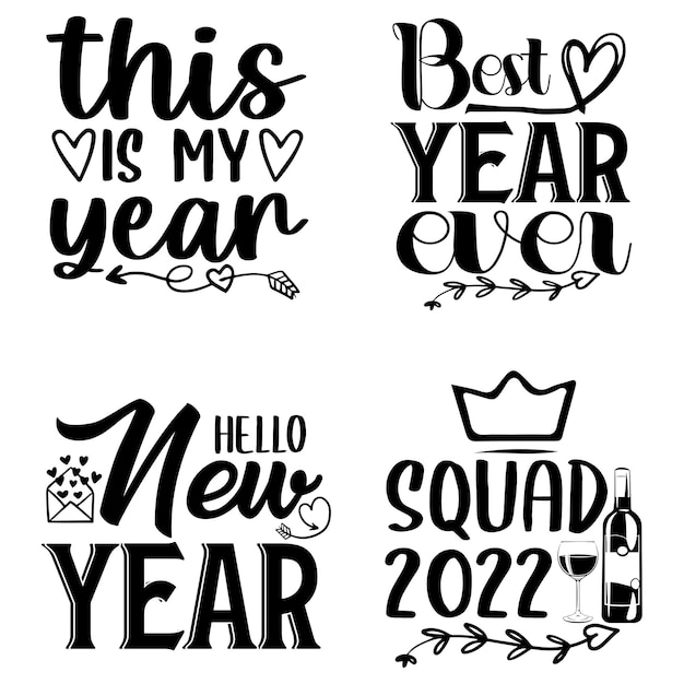 New Year Svg Typography Design