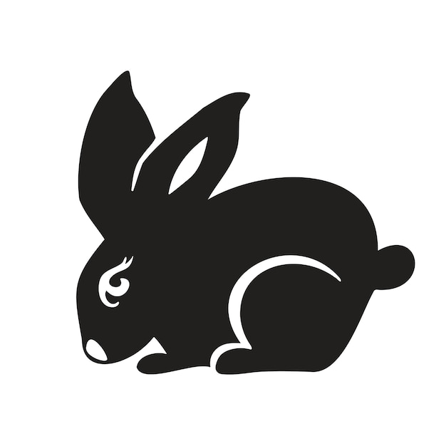 New year symbol easter bunny bunny silhouette vector illustration