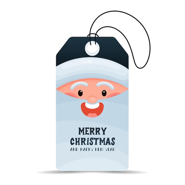 New year tags, cute santa