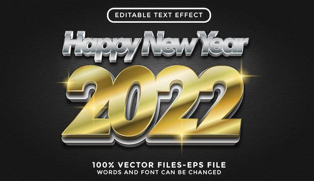 New Year text with golden texture. editable text effect premium vectors