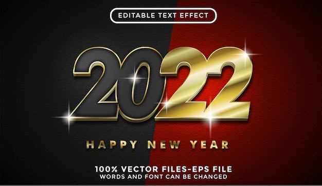 New Year text with golden texture. editable text effect premium vectors