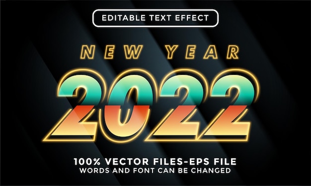 New Year text with golden texture. editable text effect premium vectors