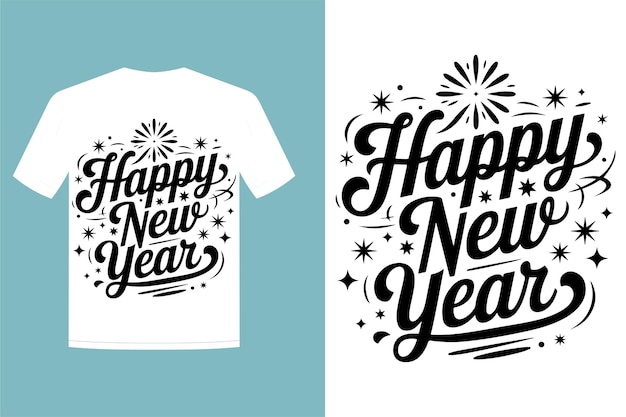 Vector new year typography t shirt vector