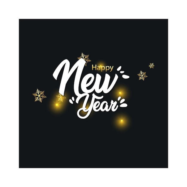 Vector new year with calligraphic text with golden starvector illustration templategreeting cards