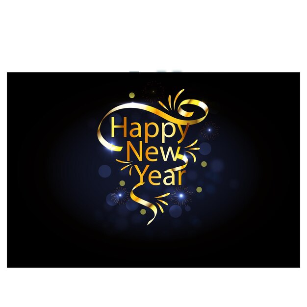 Vector new year with calligraphic text with golden starvector illustration templategreeting cards