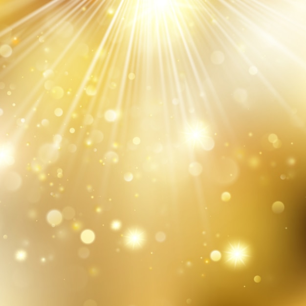 Vector new year and xmas defocused background with blinking stars. christmas golden holiday glowing backdrop. and also includes 