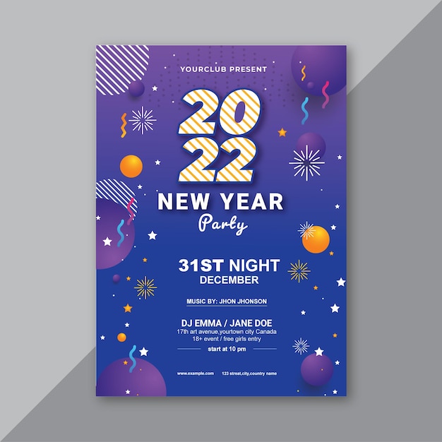 New Years Eve Party Flyer Layout